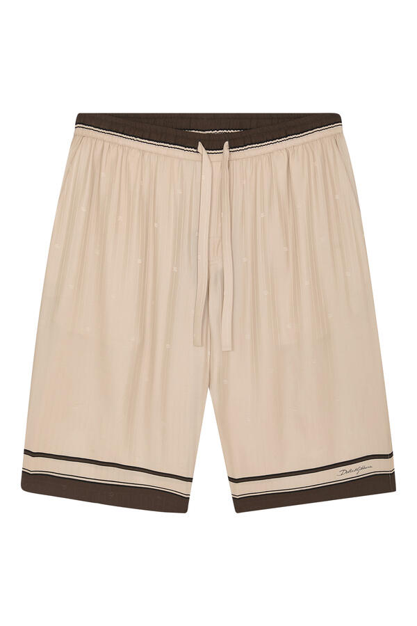 Logo & Stripe-Print Vanity Silk Bermuda Shorts 