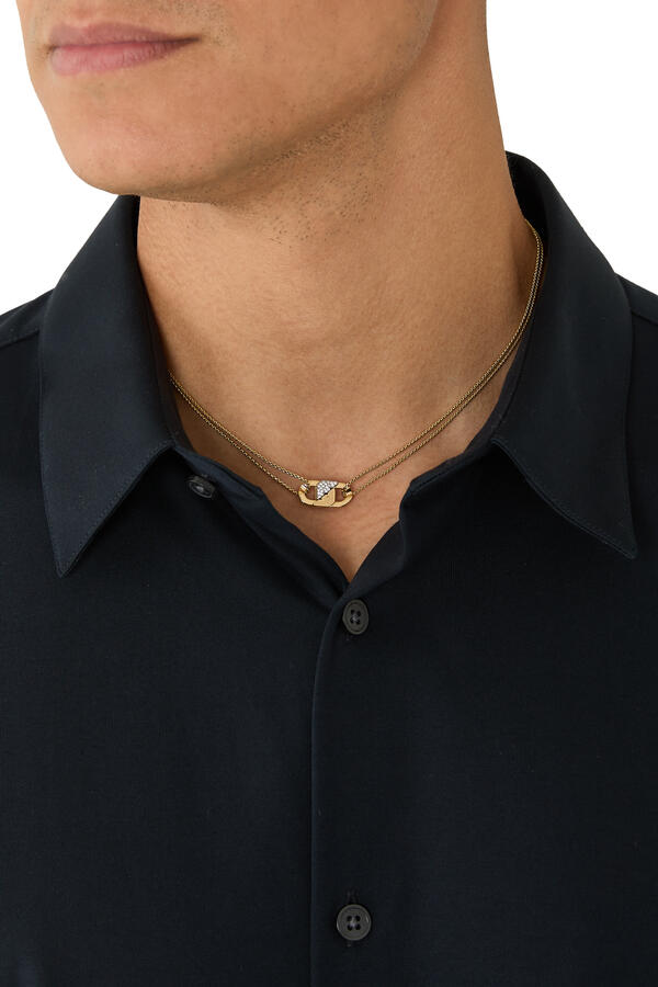 Gold-Tone Stainless Steel ID Necklace