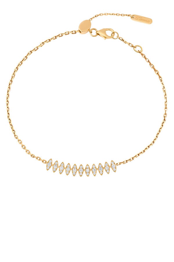 Barq Marquise Large Bracelet, 18K Yellow Gold & Diamonds