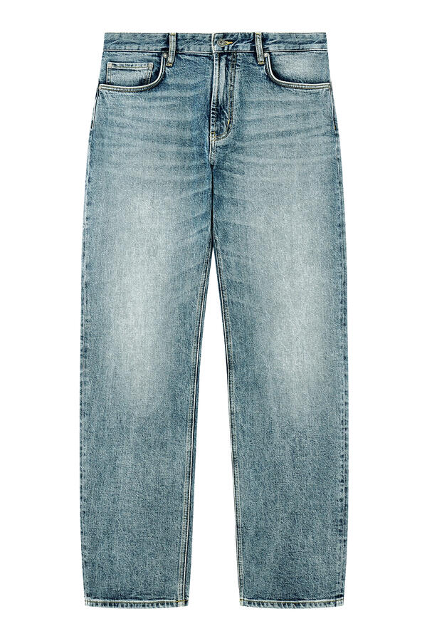 Whiskering Five-Pocket Jeans