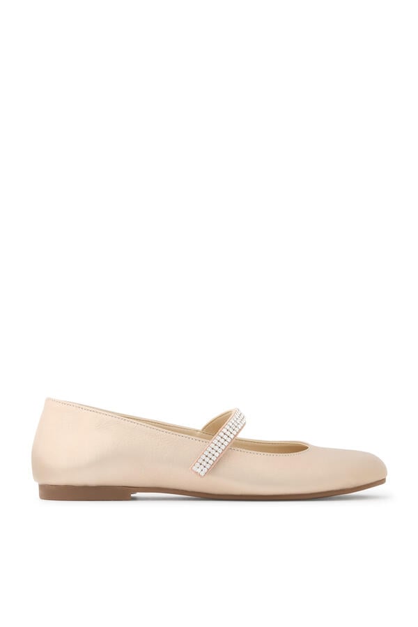 Kids Single-Strap Crystal Embellished Ballerinas