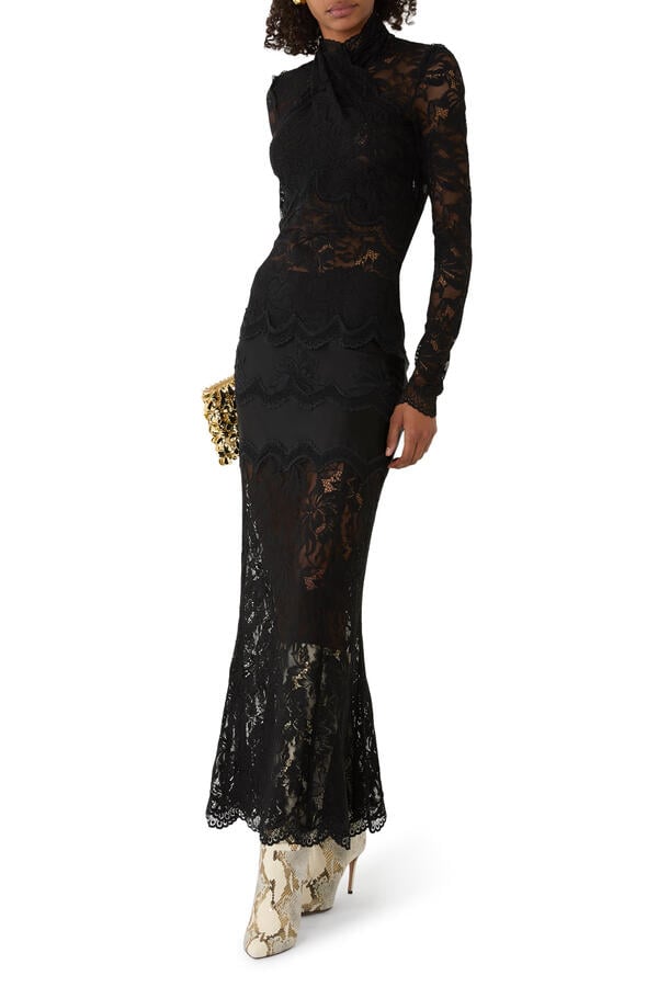 Cut-Out Details Long Sleeves Lace Top