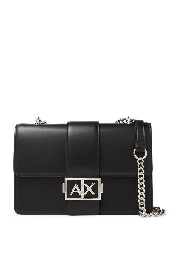 Metal AX Logo Shoulder Bag 