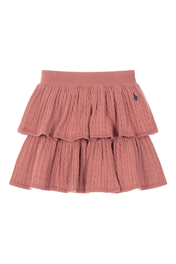 Kids Cable-Knit Tiered Skirt