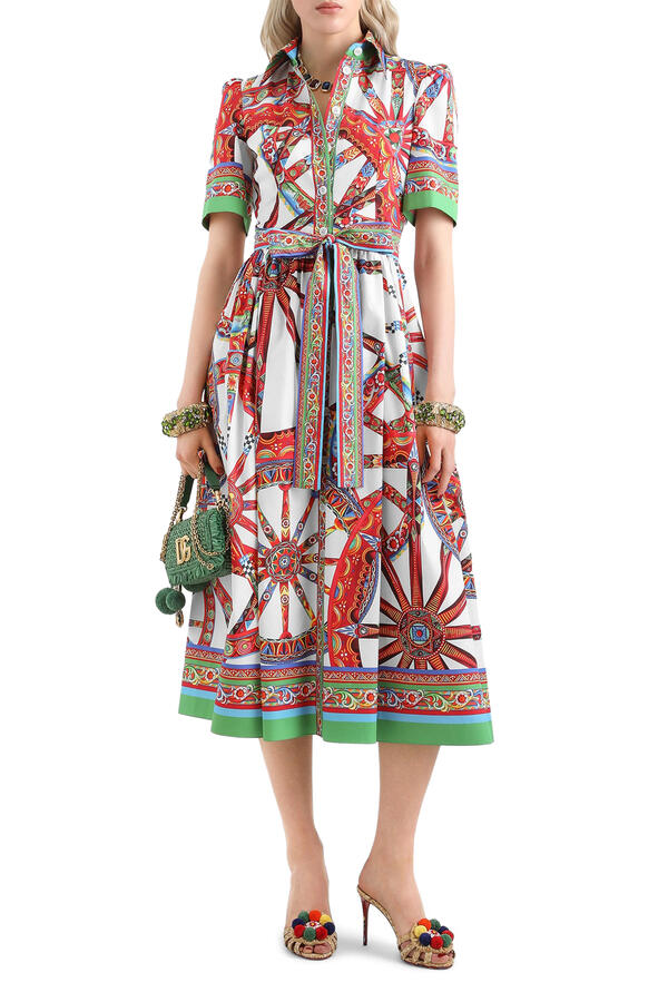 Carretto-Print Shirt Dress