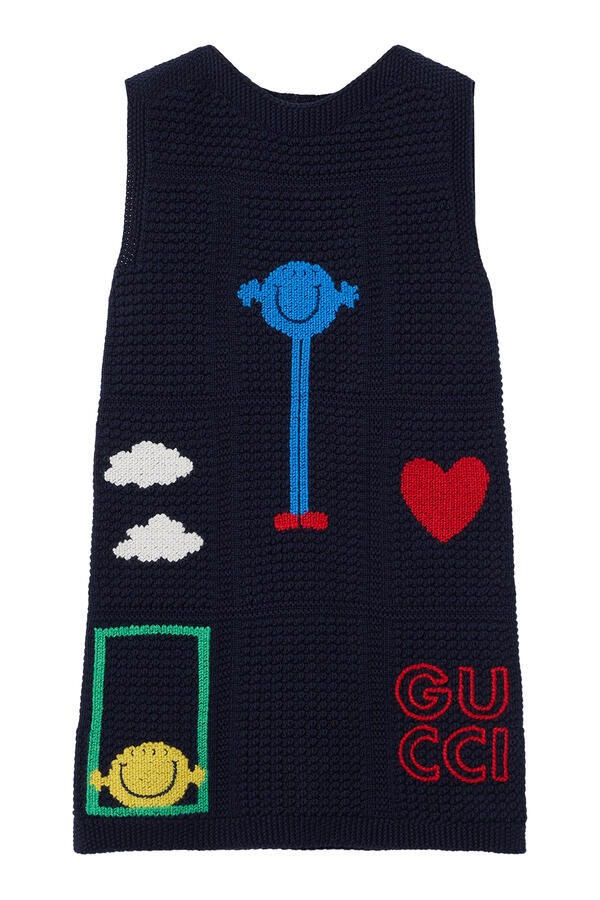 Kids Characters Embroidery Crochet Dress