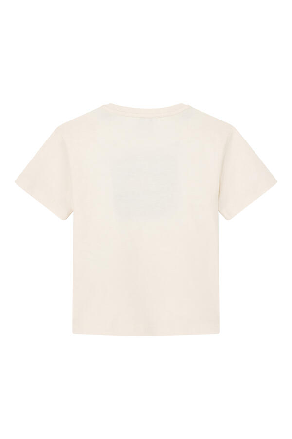Kids Cross-Stitch Floral Motif T-Shirt