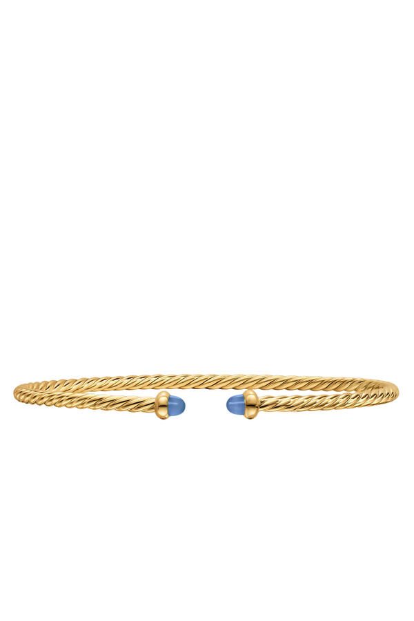 Micro Cablespira® Flex Bracelet, 18K Yellow Gold &  Blue Sapphires