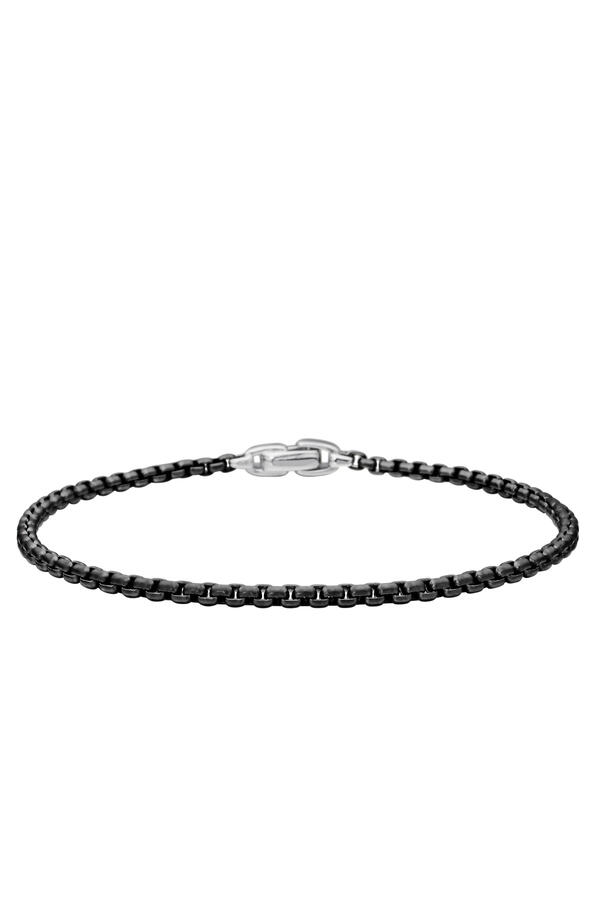  Box Chain Bracelet, Stainless Steel and Sterling Silver 