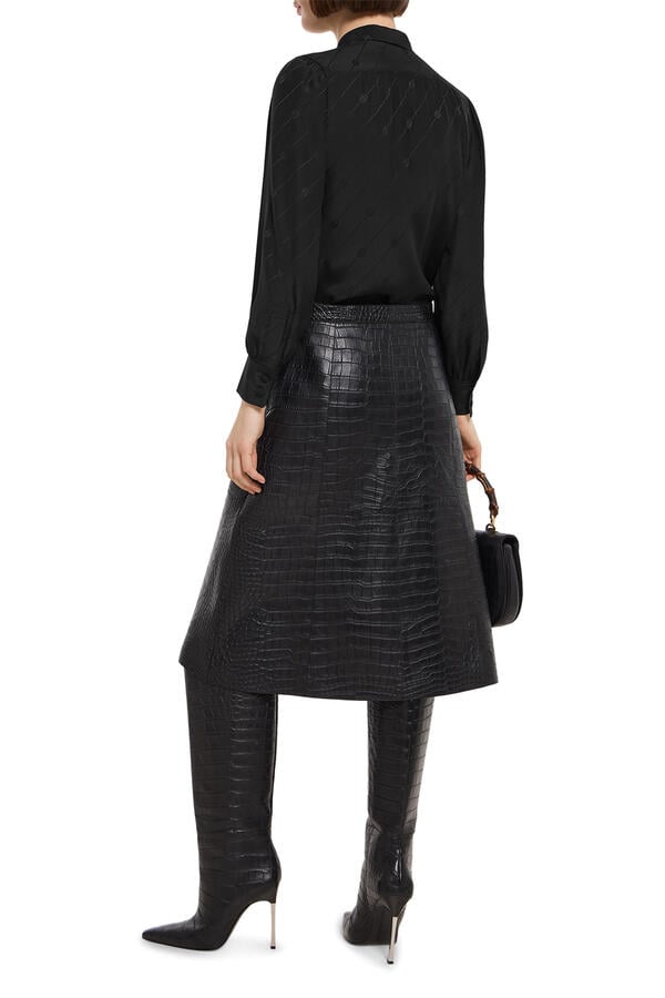 Silk Crêpe Satin Interlocking G Shirt
