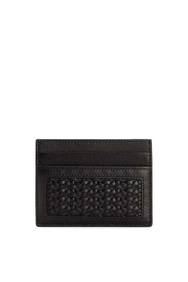 Woven Plongé Calfskin Card Holder