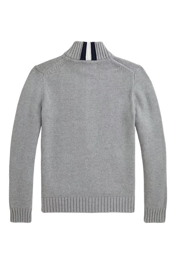 Kids Logo Zip-Up Chunky Knit Cardigan