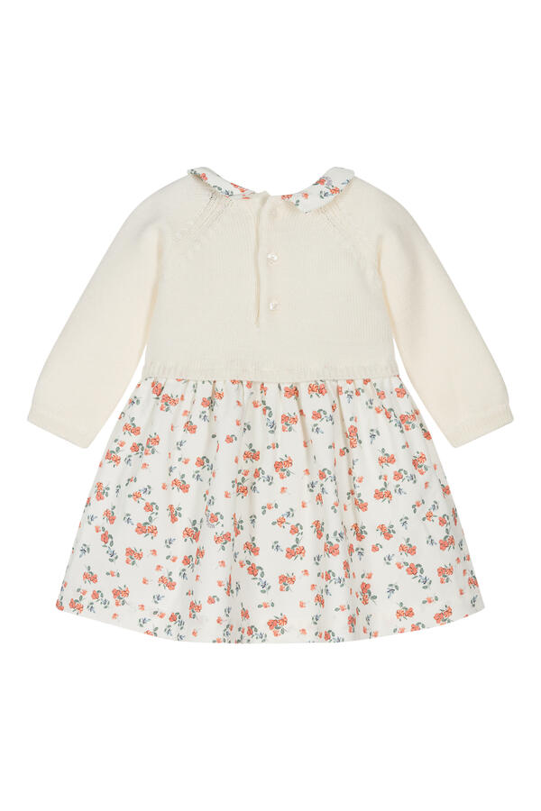 Kids Shaved Knit & Velvet Dress