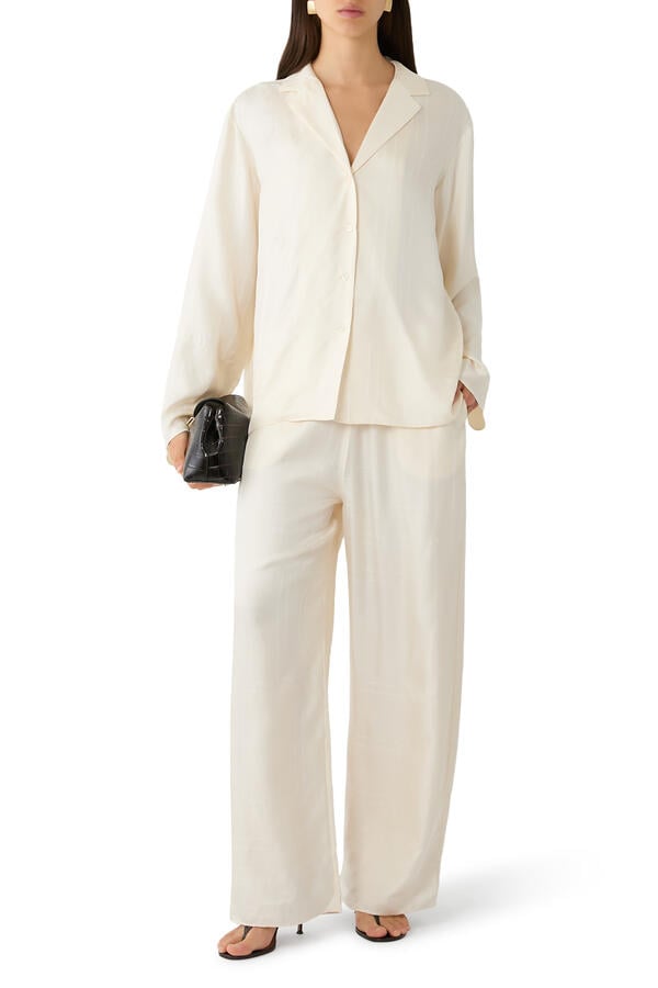 Monogram Silk Pajama Bottoms