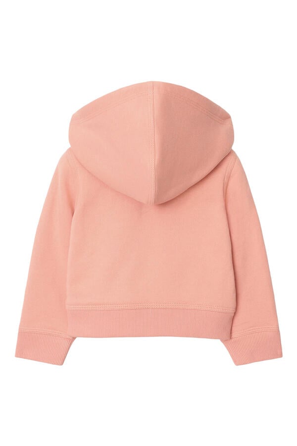 Kids Check Trim Cotton Zip Hoodie 