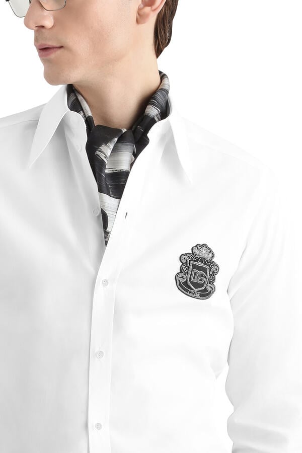 Embroidered Patch Poplin Shirt