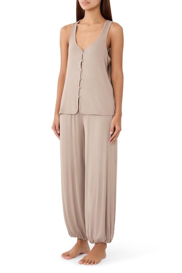 Jersey Rib Harem Pant Pajama Set