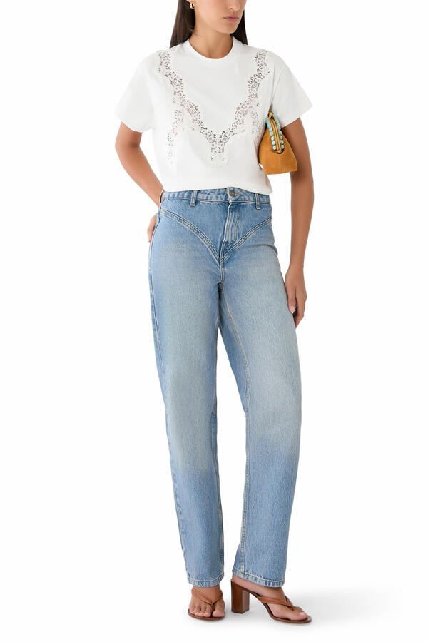 Lace-Trimmed T-Shirt