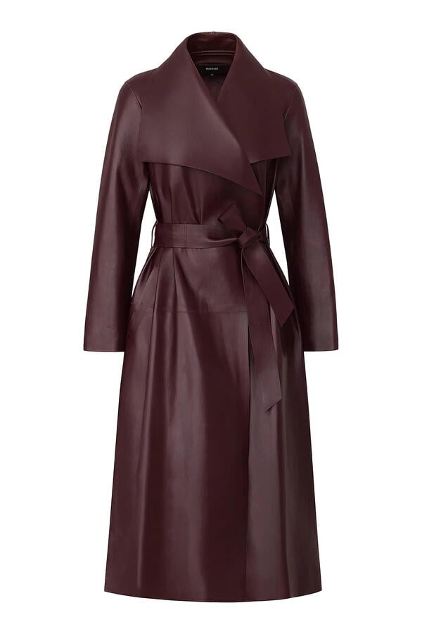 MAI-L Long Leather Wrap Coat