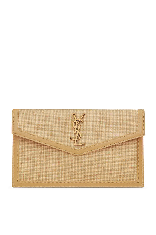 Uptown Pouch in Micro Raffia