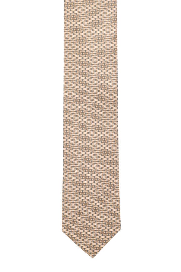 Geometric Print Silk Tie