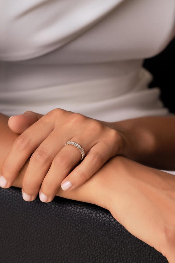 Classic Eternity Band, 18K Rose Gold with Diamonds 