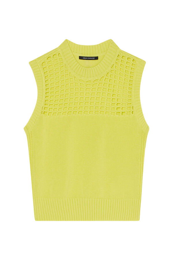 Open-Knit Panel Sweater