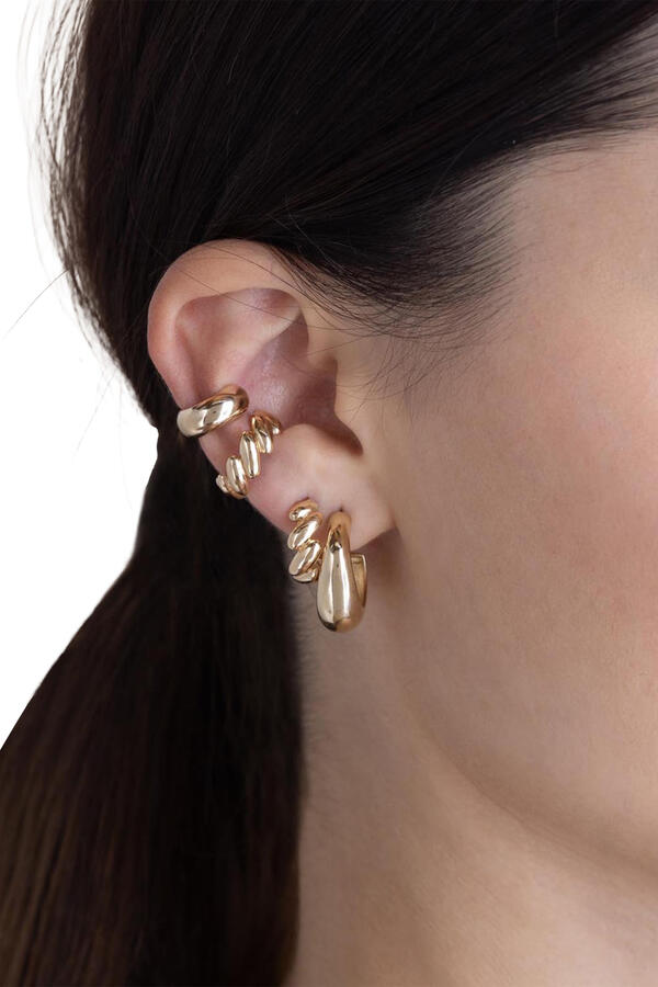 Gold San Marco Huggie Hoops, 14K Yellow Gold