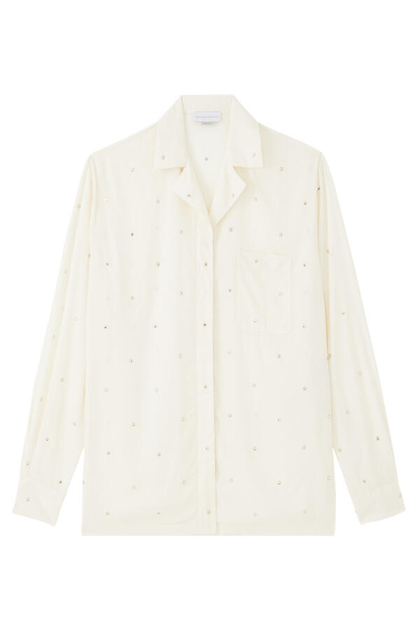 Lead-Free Crystal Oversized Shirt