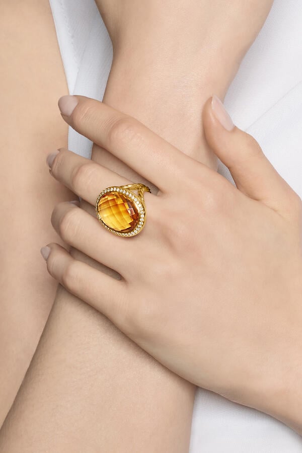 Marbella Ring, 18k Yellow Gold with Citrine