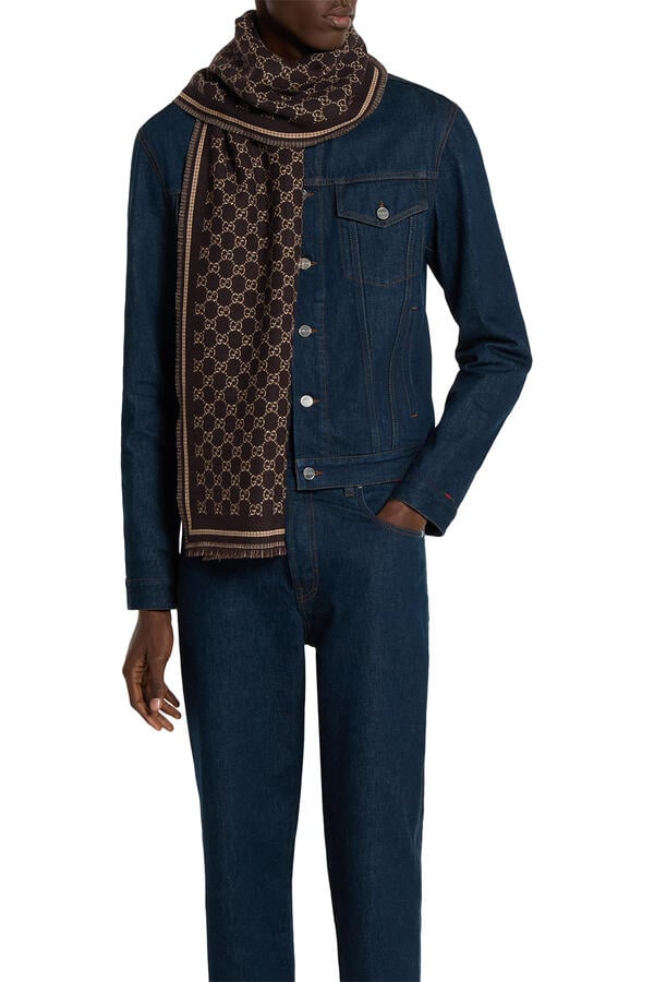 GG Wool Jacquard Scarf 