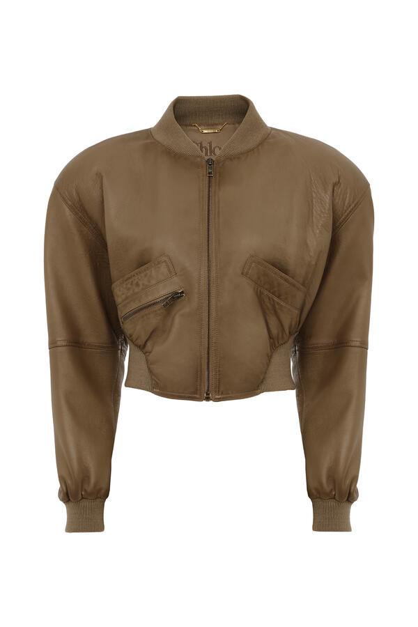 Cropped Leather Blouson
