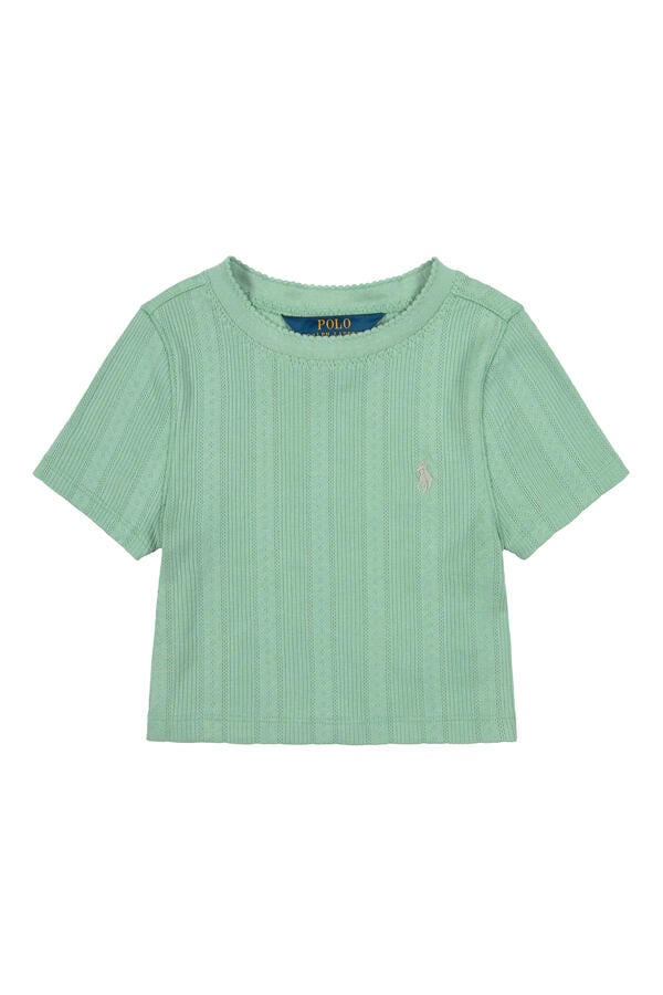 Kids Pointelle-Knit Cotton Boxy T-Shirt 