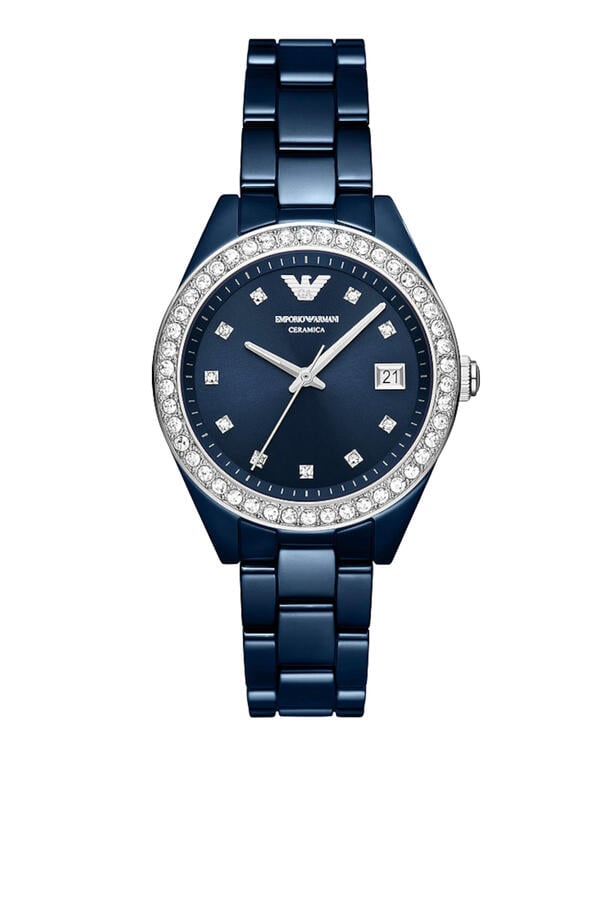 Three-Hand Date Ceramic Watch, 36mm