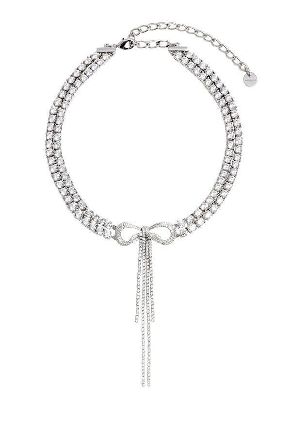Double Crystal Bow Choker