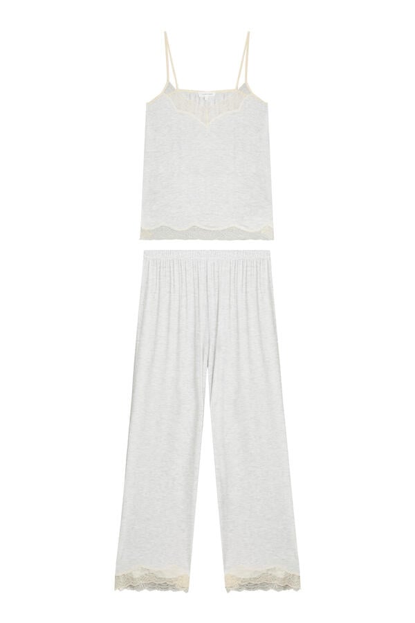 Jersey Lace Detail Cami Pajama Set 