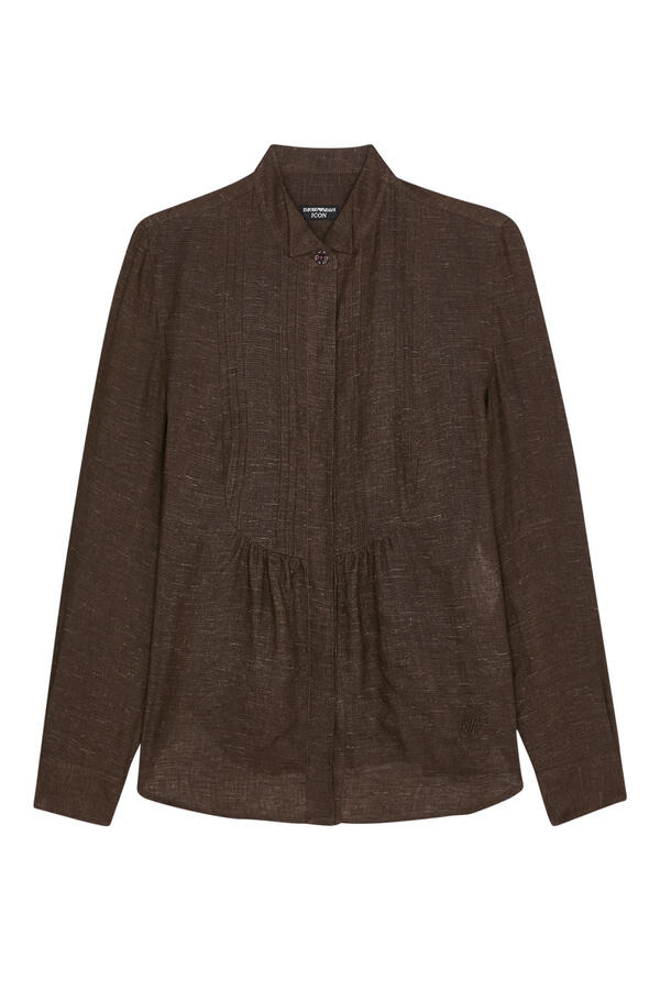  Icon Linen Chambray Shirt with Plastron