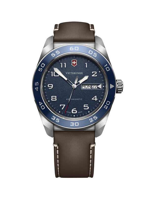 Swiss Army Quartz Watch, Stainless Steel & Leather, 42mm