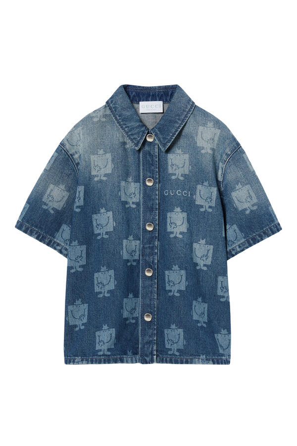 Kids Printed Denim Shirt