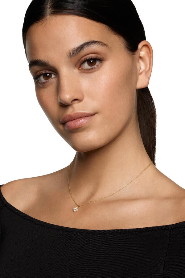 Petite Modern Renaissance® Pendant Necklace, 18k Yellow Gold & Akoya White Pearls, Diamonds