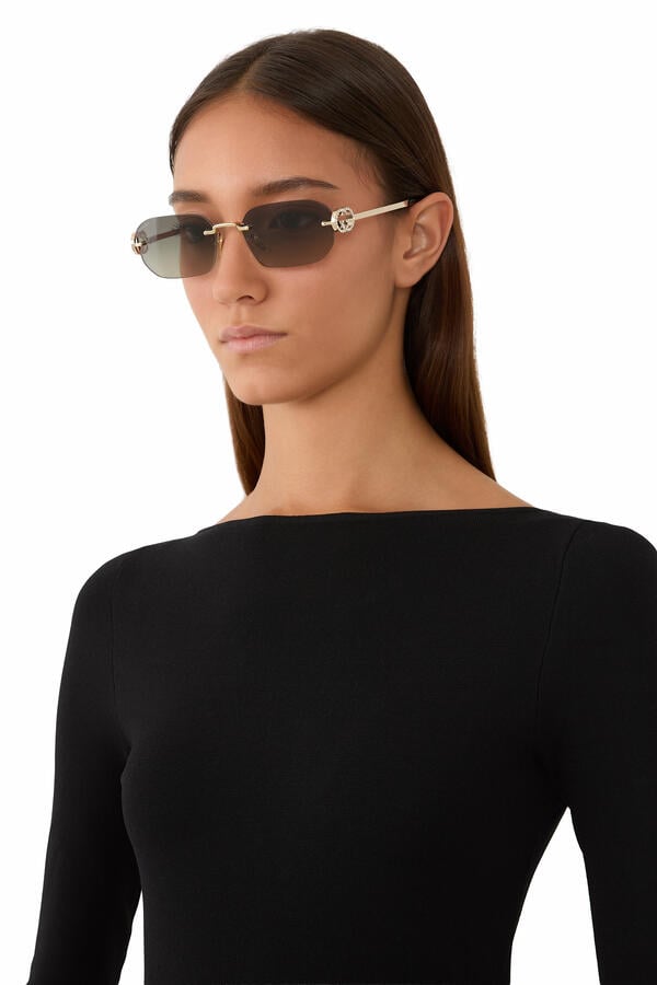Rectangular-Frame Sunglasses