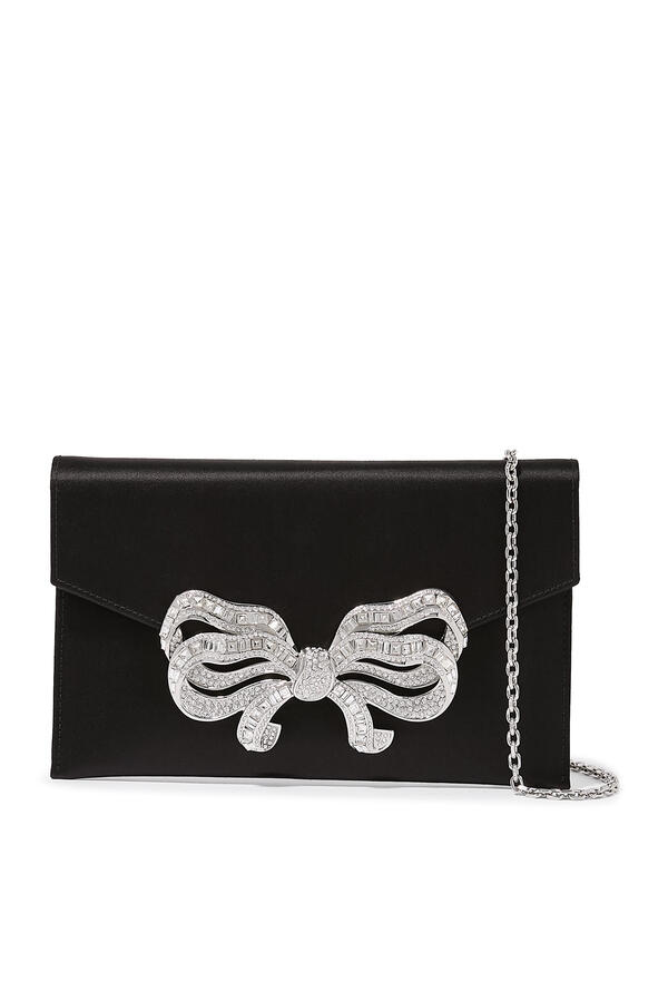 Satin Bow Envelope Clutch