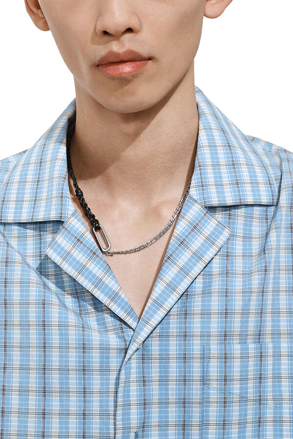 Rope Chain Necklace, Sterling Silver & Nappa Leather