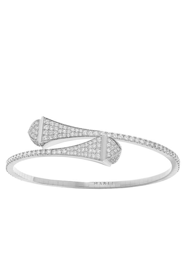 Cleo Slip-On Bracelet, 18k White Gold & Diamonds