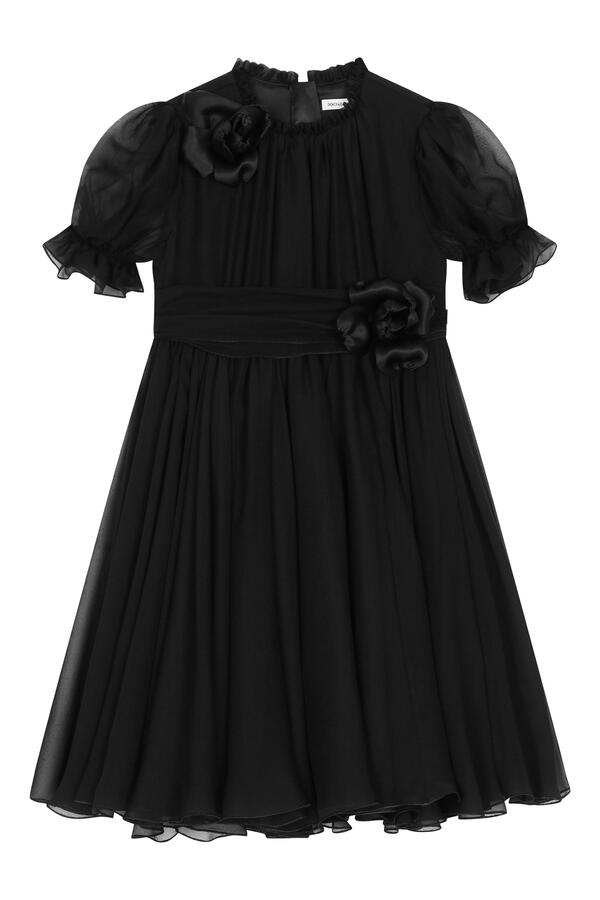 Kids Short-Sleeved Chiffon Dress