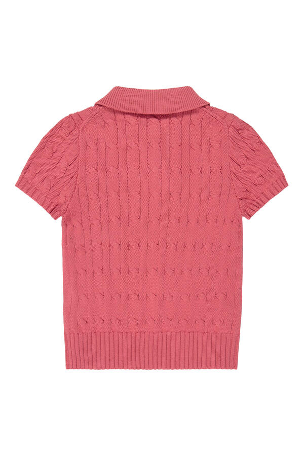 Kids Cable-Knit Cotton Polo Jumper
