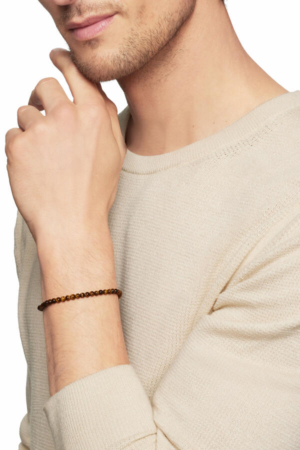 Spiritual Beads Bracelet, Sterling Silver & Tiger's Eye