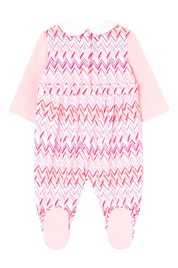 Kids Chevron Jersey Peter Pan Collar Babygrow & Hat Set