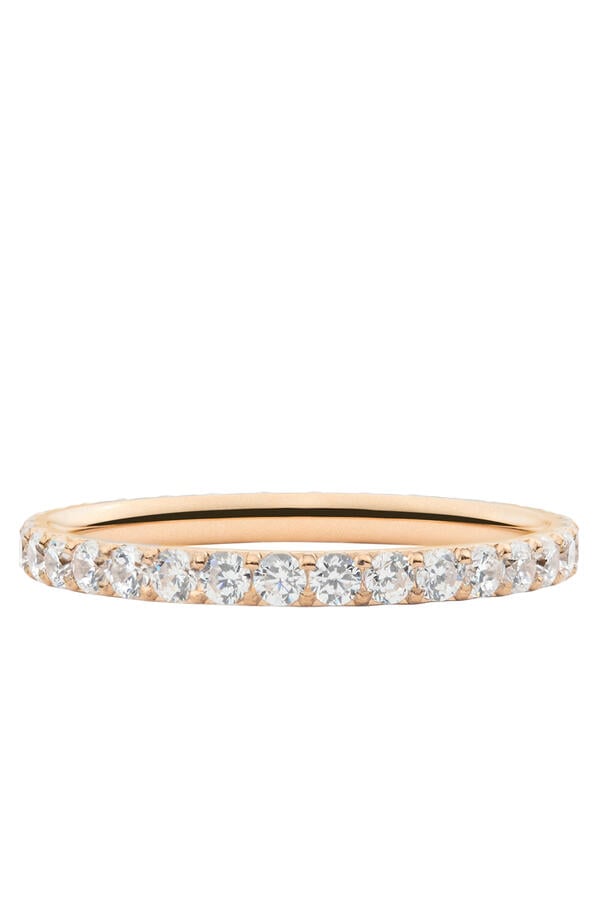Mirelle Eternity Ring, Stainless Steel & Cubic Zirconia Crystals