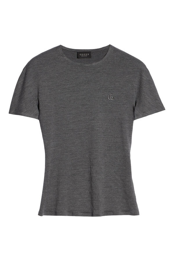  Silk Jersey T-Shirt with Embroidery 